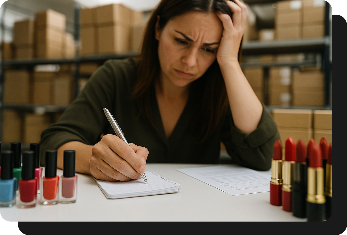 Mayorista de cosmetica tomando pedidos a mano sin ventasxmayor.com.uy