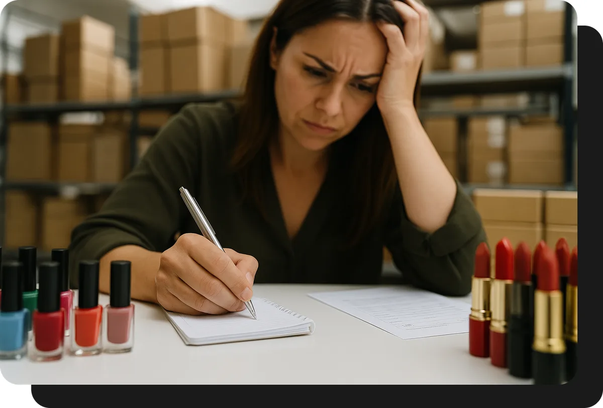 Mayorista de cosmetica tomando pedidos a mano sin ventasxmayor.com.uy