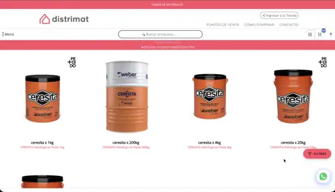 Tienda mayorista de materiales de construcción Distrimat, creada con VentasxMayor