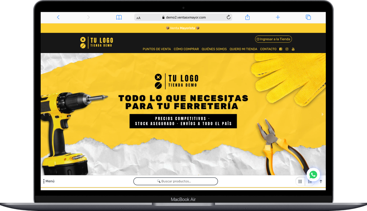 Tienda demo de ferreteria mayorista hecha con ventasxmayor.com.uy