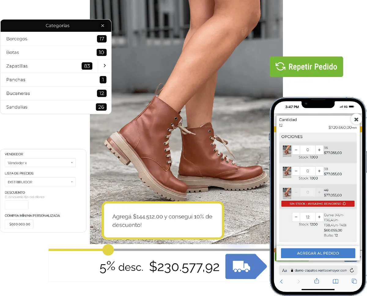 funciones para mayoristas de calzado