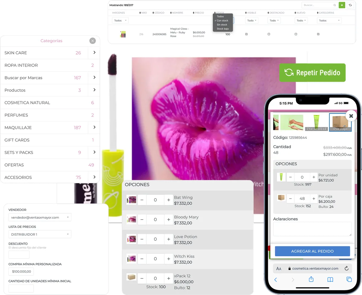 funciones para mayoristas de cosmetica y belleza ventasxmayor.com.uy