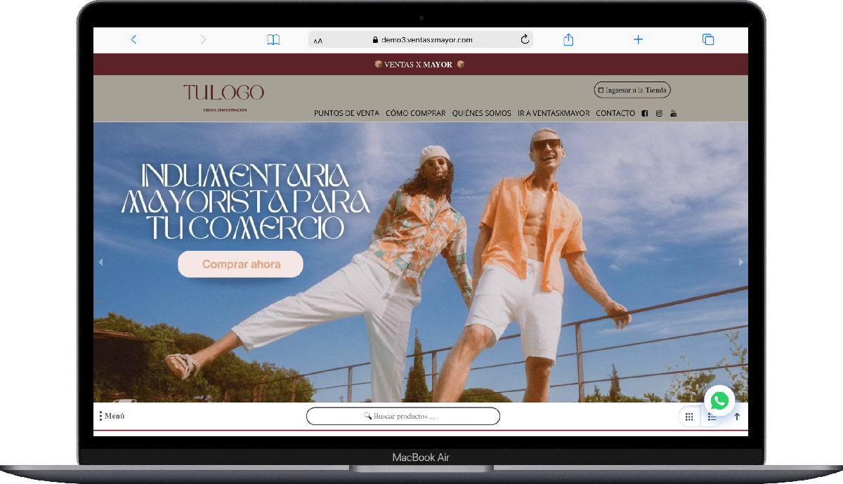 Demo indumentaria de ventasxmayor.com.uy