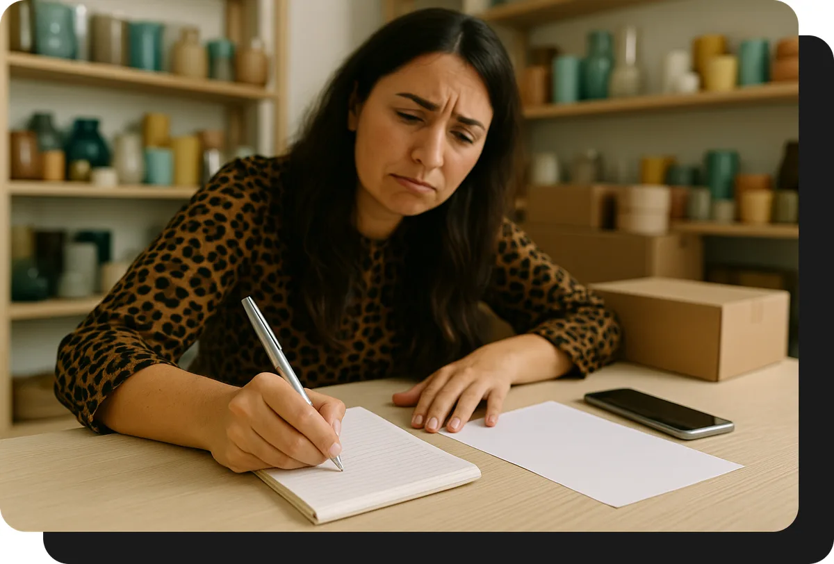 mayorista de bazar y deco tomando pedidos a mano sin ventasxmayor.com.uy